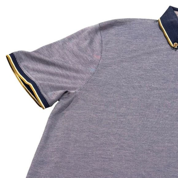 Ted Baker Navy and Gold Men's Shirt - Picture 4 of 6